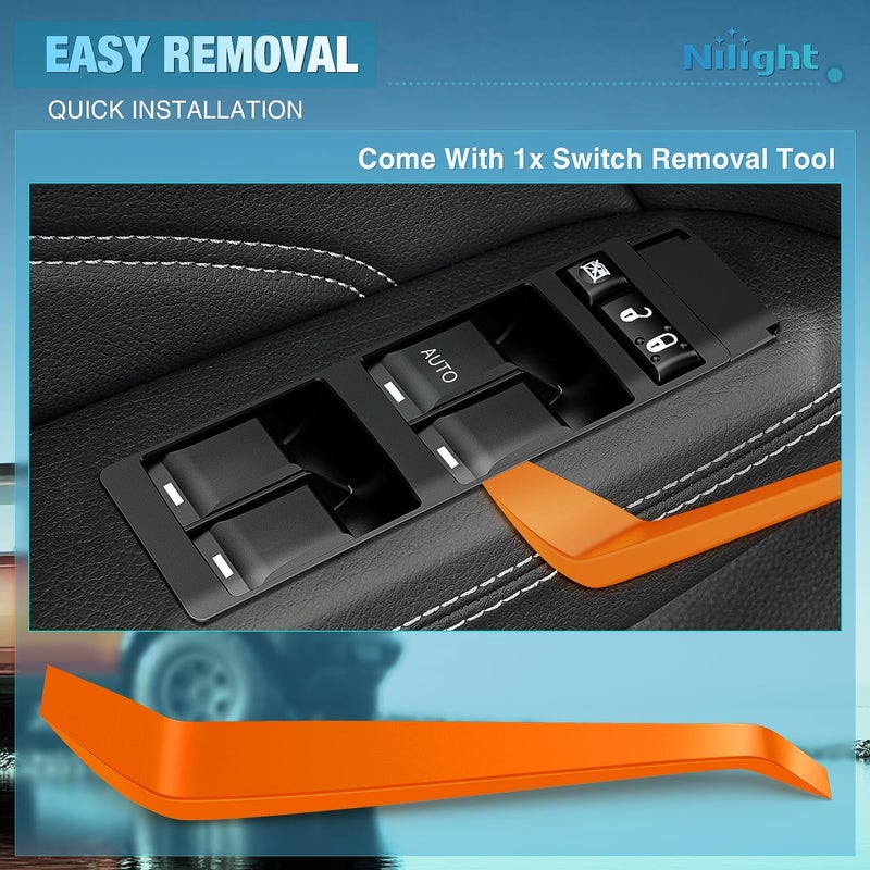Nilight Power Master Window Switch Compatible with 2011 2012 2013 Chrysler 200 2007-2010 300 Sebring & Dodge Charger 2008-2013 Avenger 2006-2009 Mitsubishi Raider 2010 Ram Dakota Windows Switches - Image 4